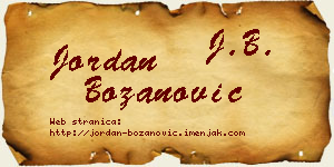 Jordan Božanović vizit kartica